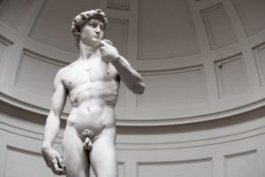 The Famous David Of Michelangelo In Accademia Gallery