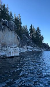 cliff jumping lake Tahoe rooster rock