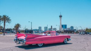 Pink vintage car Las Vegas