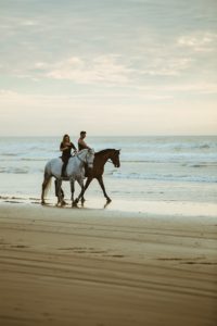Horseback riding along the beach