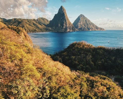 The pitons St Lucia